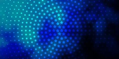 Dark BLUE vector background with colorful stars