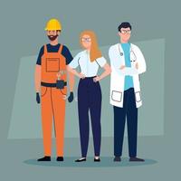 group of people of different professions vector