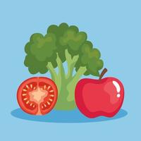 set of fresh and healthy vegetables vector