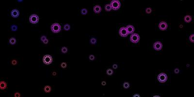 Telón de fondo de vector multicolor oscuro con símbolos de virus