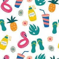 Seamless pattern with summer elements vector