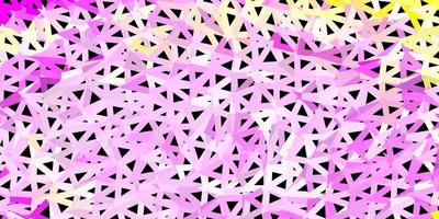 Light pink yellow vector abstract triangle texture