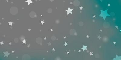 textura de vector verde azul claro con círculos estrellas