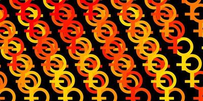 Light Orange vector background with woman symbols