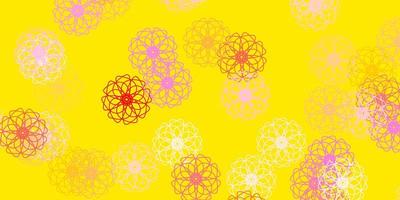 ilustraciones naturales de vector amarillo rosa claro con flores