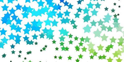 Light Blue Green vector template with neon stars