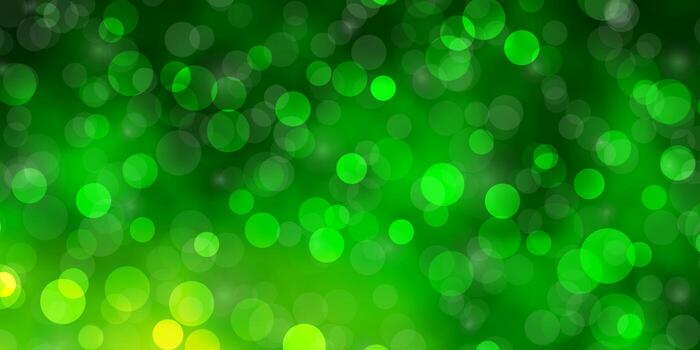 patrón de vector verde claro con círculos brillo ilustración abstracta con patrón de gotas de colores para anuncios comerciales