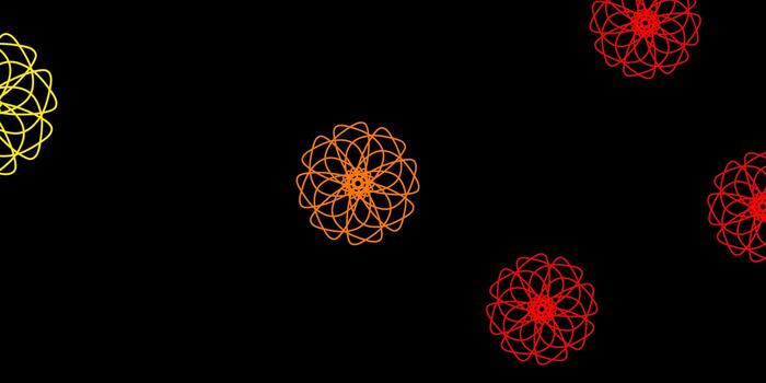 Dark Red Yellow vector background with random forms