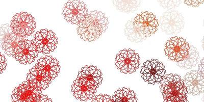 Light red yellow vector natural backdrop with flowers