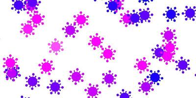 Plantilla de vector rosa púrpura claro con signos de gripe