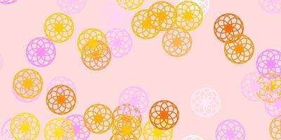 Light Pink Yellow vector background with bubbles