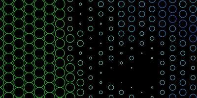 Dark Blue Green vector background with bubbles Illustration with set of shining colorful abstract spheres Pattern for business ads