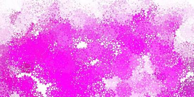 diseño de vector rosa claro con hermosos copos de nieve