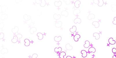 Light Purple vector background with woman symbols