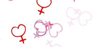 Light Red vector pattern with feminism elements