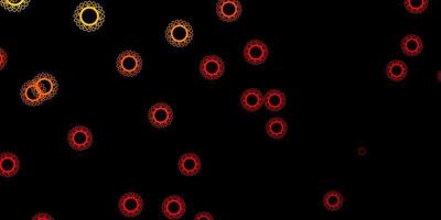 Dark orange vector backdrop with virus symbols