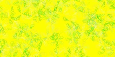 Light green yellow vector abstract template with leaves