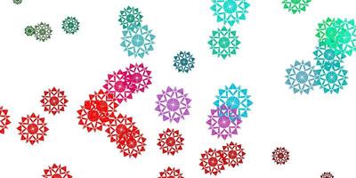 Light Green Red vector layout with beautiful snowflakes