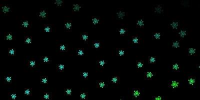 Telón de fondo de vector verde oscuro con símbolos de virus