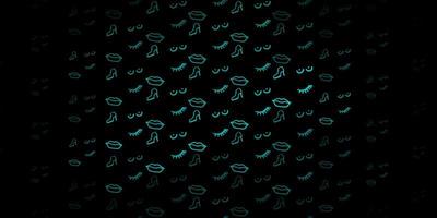 Dark Green vector backdrop with woman power symbols