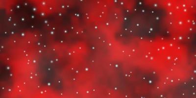 Plantilla de vector rojo oscuro con estrellas de neón brillante ilustración colorida con diseño de estrellas pequeñas y grandes para la promoción de su negocio