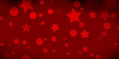 Dark Red vector background with circles stars Abstract illustration with colorful shapes of circles stars Pattern for trendy fabric wallpapers