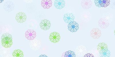 Light blue red vector natural backdrop with flowers