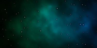 Dark Green vector background with small and big stars Blur decorative design in simple style with stars Best design for your ad poster banner