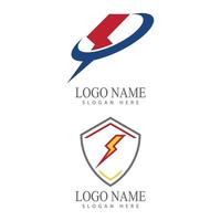 Power lightning logo vector design