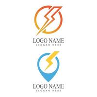 Power lightning logo vector design