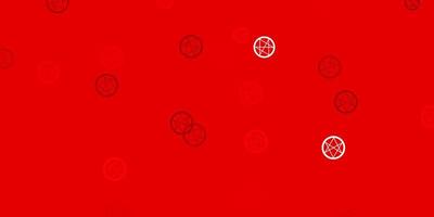 Light Red Yellow vector background with occult symbols