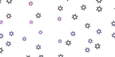 Light purple pink vector pattern with coronavirus elements