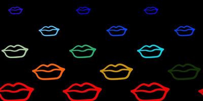 Dark Multicolor vector background with woman symbols