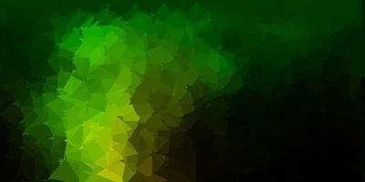 Dark green yellow vector abstract triangle background