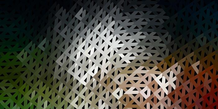 Dark green red vector abstract triangle backdrop