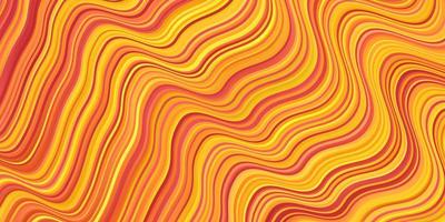 Light Red Yellow vector pattern with curved lines