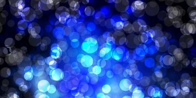 Dark BLUE vector background with bubbles