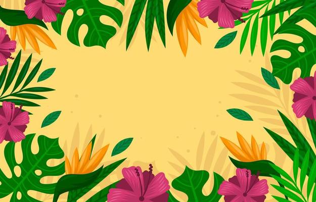 Floral Summer Tropical Background
