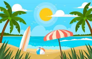 Beach Scenery during Summer vector