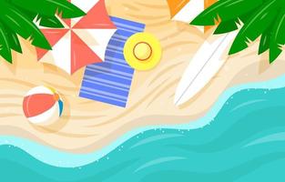 Top View of Beach in Summer vector