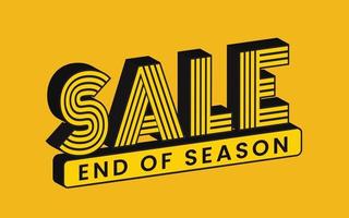 Sale discount end of season sign vector