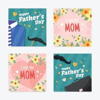 Appreciation Cards for Father and Mother vector