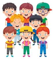 Group Of Happy Children Posing vector