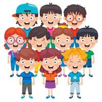 Group Of Happy Children Posing vector