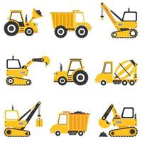 Set Of Various Construction Machines vector