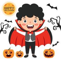 concepto de halloween con personaje divertido vector