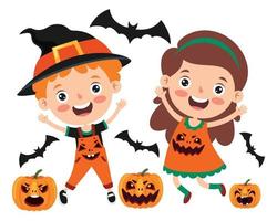 Halloween Concept With Funny Character vector