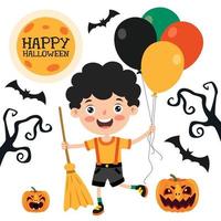 Halloween Concept With Funny Character vector