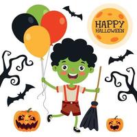 Halloween Concept With Funny Character vector