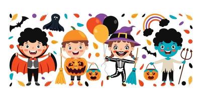 Halloween Concept With Funny Character vector